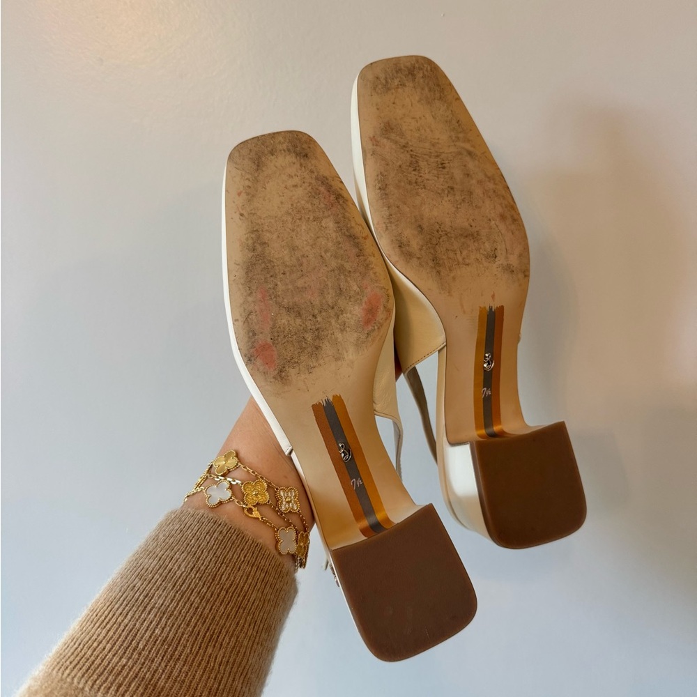 Ivory Leather Slingbacks - Picture 4 of 6